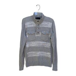 𝅺INC International Concepts Men’s Quarter Button Sweater Gray